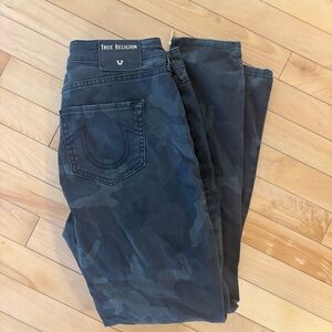 True Religion camo Curvy Skinny Jeans size 29 camouflage army green Jennie